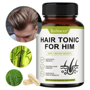 Biotin Capsules - with Multivitamins, Beard Growth Supplement for Men, Support Hair Regrowth and Health, Promotes Hair Thickness