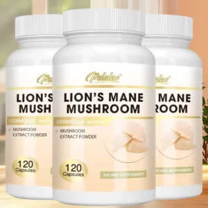 Lion's Mane Mushroom Capsules - Improves Mood and Sleep Quality, Brain Booster, Memory and Cognitive Enhancement - 120 Capsules