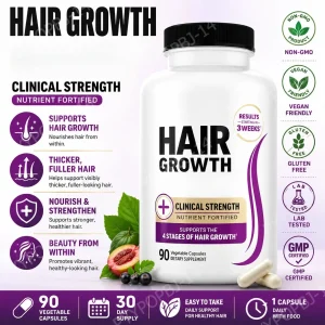 Hair Wellness Multivitamin – with Biotin, Collagen & Botanicals – Supports Healthy Hair