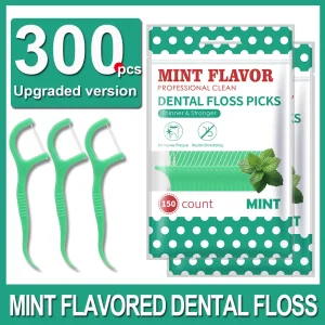 300PCS Mint Floss Sticks, Tooth Gap Brushes